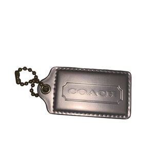 Coach large silver leather hangtags/ bag charms / key chains